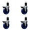 Service Caster 5'' Solid Poly Swivel 1-3/4'' Expanding Stem Caster Set with Brake, 4PK SCC-EX20S514-SPUS-PLB-134-4 - alternate 1